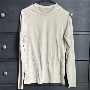 Figs Light Beige Long Sleeve under scrubs